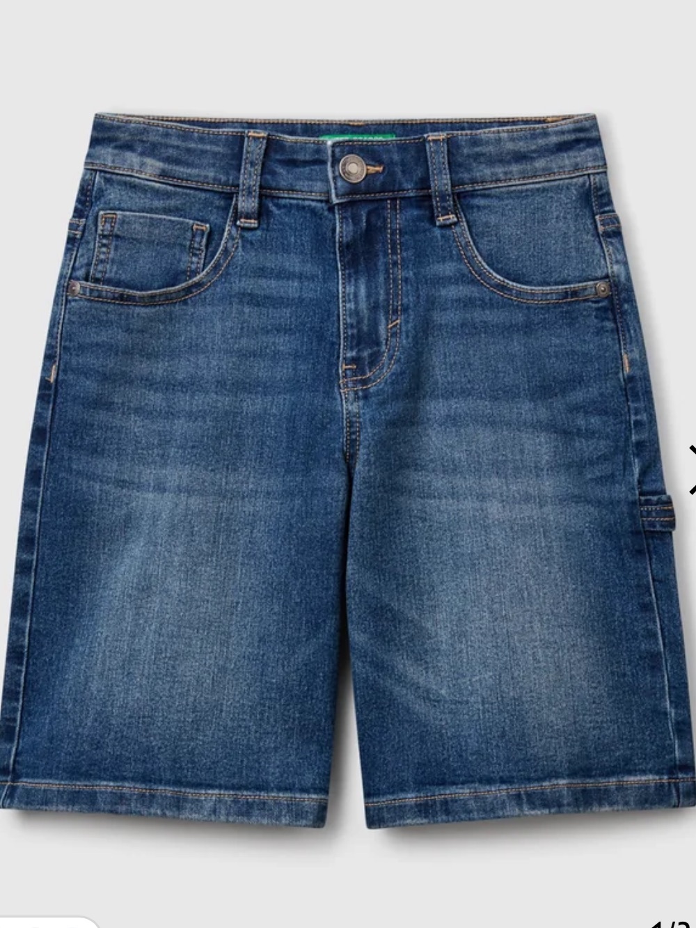 Benetton Bruce Straight Denim Jean Shorts Sz Kid 7-8 Yr Purchased In Rome Italy